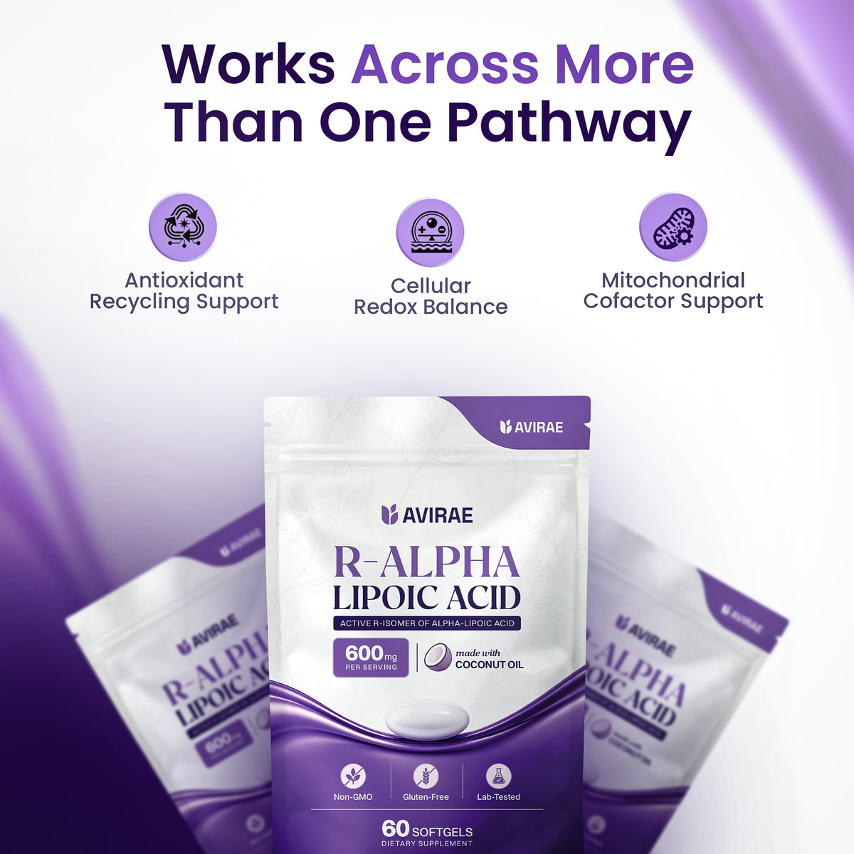 Avirae® R-Alpha Lipoic Acid 600mg with Coconut Oil