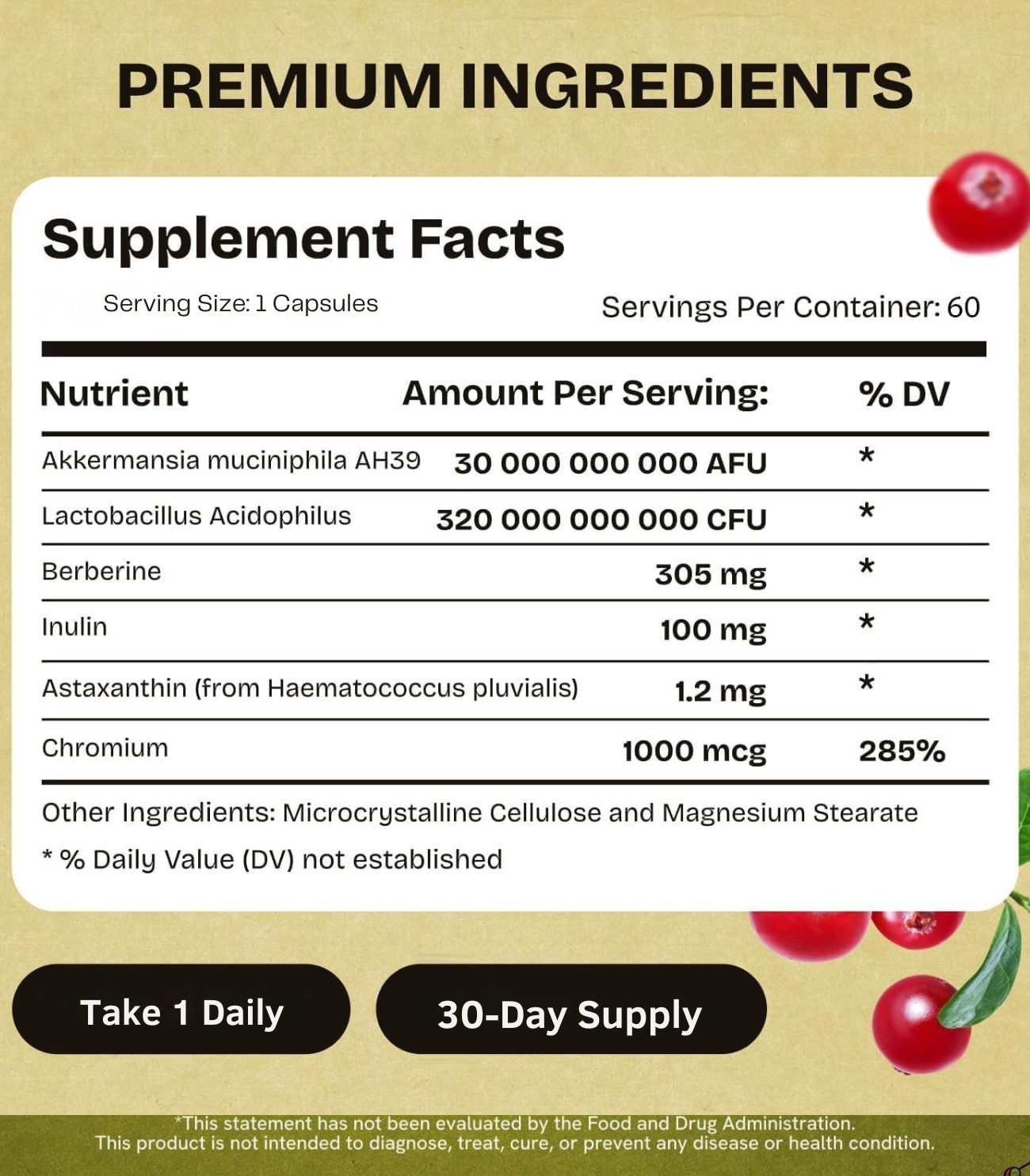 Akkermansia + Astaxanthin & Berberine