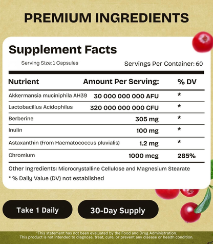 Akkermansia + Astaxanthin & Berberine